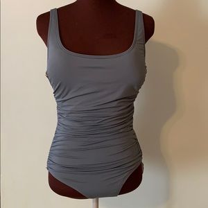 One piece bathing suit with ruching